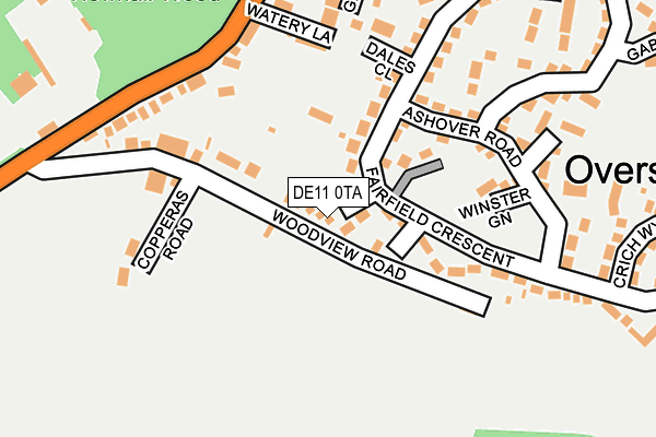 DE11 0TA map - OS OpenMap – Local (Ordnance Survey)