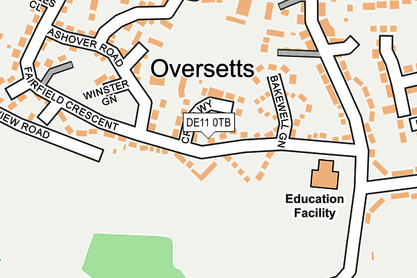 DE11 0TB map - OS OpenMap – Local (Ordnance Survey)