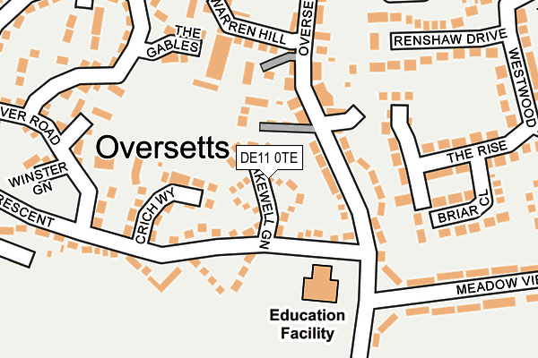 DE11 0TE map - OS OpenMap – Local (Ordnance Survey)