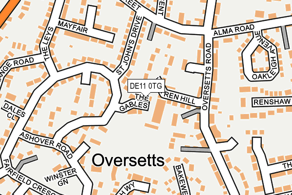 DE11 0TG map - OS OpenMap – Local (Ordnance Survey)