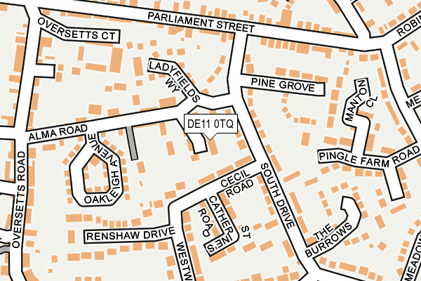 DE11 0TQ map - OS OpenMap – Local (Ordnance Survey)