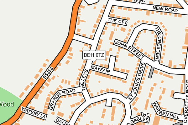 DE11 0TZ map - OS OpenMap – Local (Ordnance Survey)
