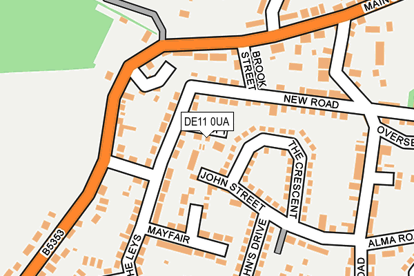 DE11 0UA map - OS OpenMap – Local (Ordnance Survey)