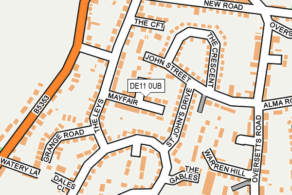 DE11 0UB map - OS OpenMap – Local (Ordnance Survey)