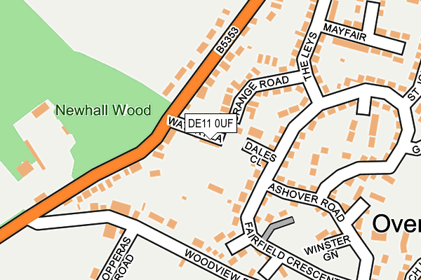 DE11 0UF map - OS OpenMap – Local (Ordnance Survey)