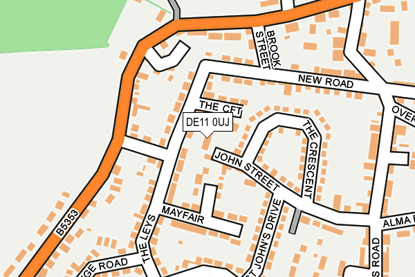 DE11 0UJ map - OS OpenMap – Local (Ordnance Survey)