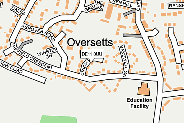 DE11 0UU map - OS OpenMap – Local (Ordnance Survey)