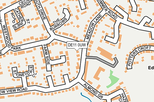 DE11 0UW map - OS OpenMap – Local (Ordnance Survey)