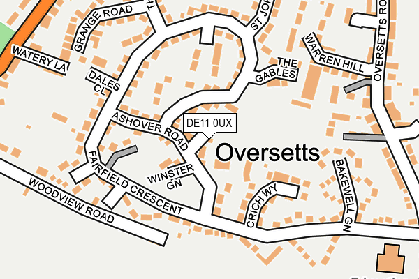 DE11 0UX map - OS OpenMap – Local (Ordnance Survey)