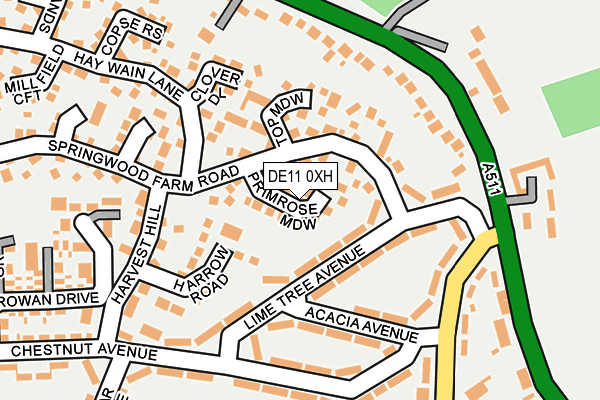 DE11 0XH map - OS OpenMap – Local (Ordnance Survey)
