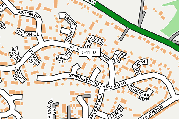 DE11 0XJ map - OS OpenMap – Local (Ordnance Survey)