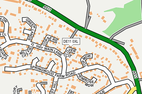 DE11 0XL map - OS OpenMap – Local (Ordnance Survey)