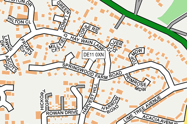 DE11 0XN map - OS OpenMap – Local (Ordnance Survey)