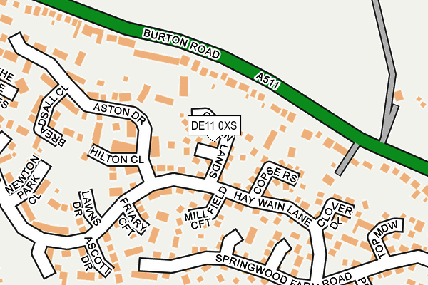 DE11 0XS map - OS OpenMap – Local (Ordnance Survey)