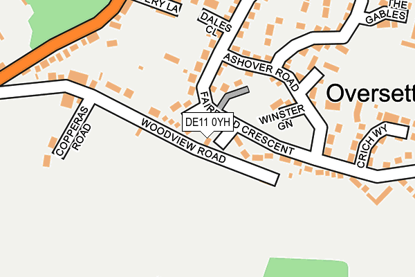 DE11 0YH map - OS OpenMap – Local (Ordnance Survey)