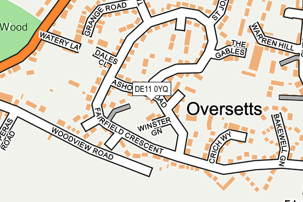 DE11 0YQ map - OS OpenMap – Local (Ordnance Survey)