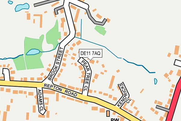 DE11 7AQ map - OS OpenMap – Local (Ordnance Survey)