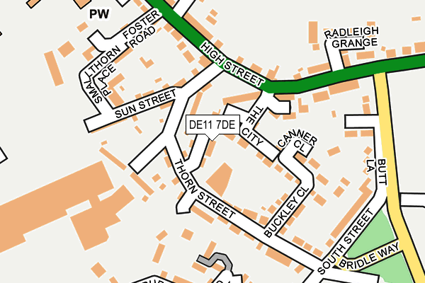 DE11 7DE map - OS OpenMap – Local (Ordnance Survey)