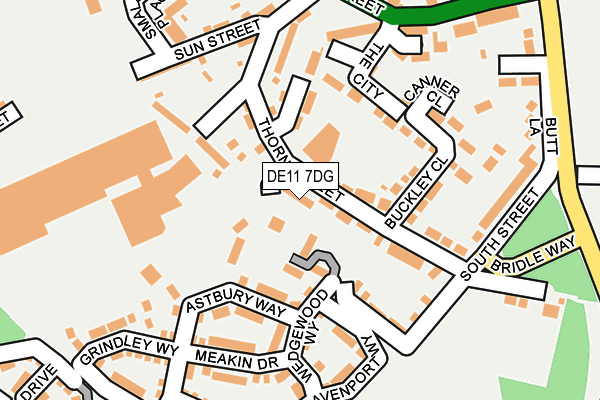 DE11 7DG map - OS OpenMap – Local (Ordnance Survey)