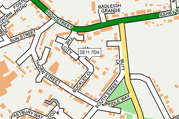 DE11 7DH map - OS OpenMap – Local (Ordnance Survey)