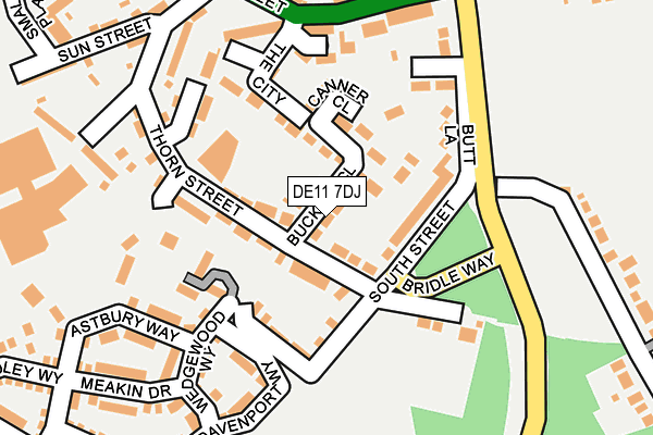 DE11 7DJ map - OS OpenMap – Local (Ordnance Survey)