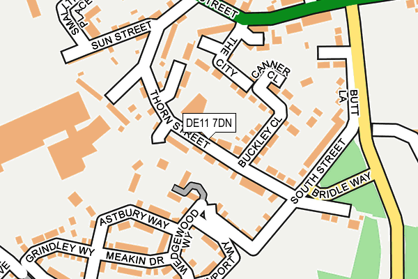 DE11 7DN map - OS OpenMap – Local (Ordnance Survey)