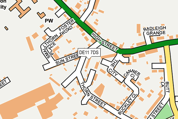 DE11 7DS map - OS OpenMap – Local (Ordnance Survey)