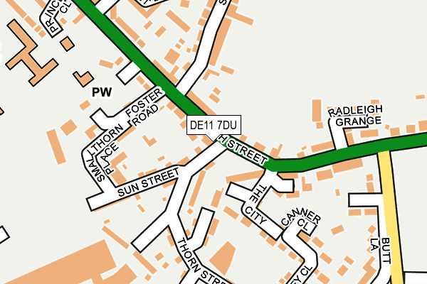 DE11 7DU map - OS OpenMap – Local (Ordnance Survey)