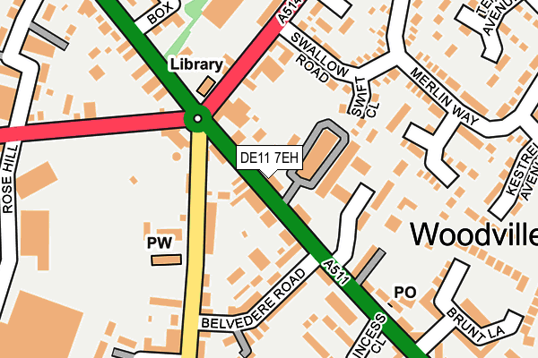 DE11 7EH map - OS OpenMap – Local (Ordnance Survey)