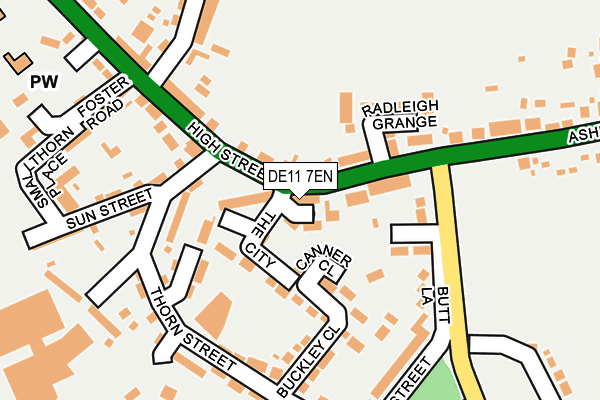 DE11 7EN map - OS OpenMap – Local (Ordnance Survey)