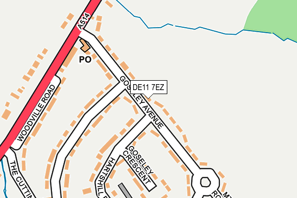 DE11 7EZ map - OS OpenMap – Local (Ordnance Survey)
