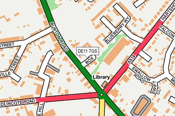 DE11 7GS map - OS OpenMap – Local (Ordnance Survey)