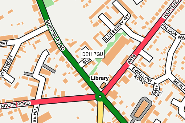 DE11 7GU map - OS OpenMap – Local (Ordnance Survey)