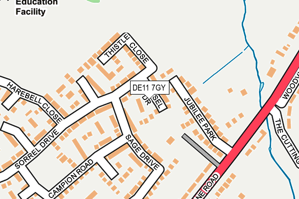 DE11 7GY map - OS OpenMap – Local (Ordnance Survey)