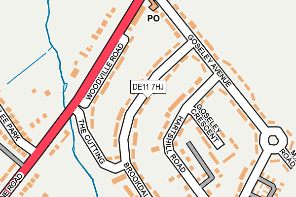 DE11 7HJ map - OS OpenMap – Local (Ordnance Survey)