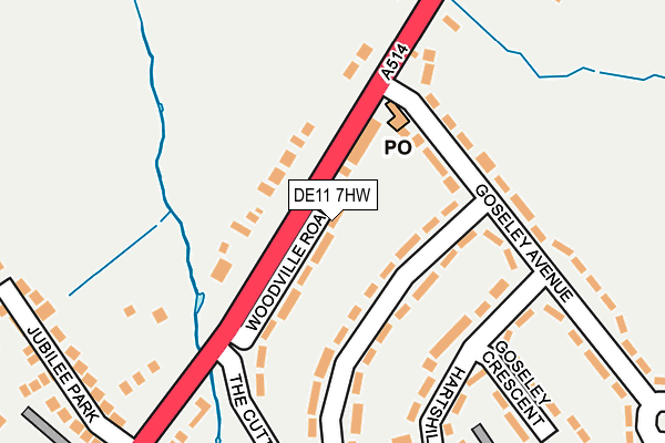DE11 7HW map - OS OpenMap – Local (Ordnance Survey)