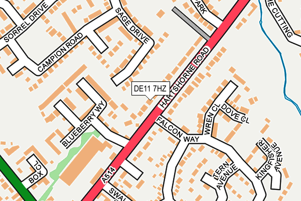 DE11 7HZ map - OS OpenMap – Local (Ordnance Survey)