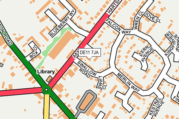 DE11 7JA map - OS OpenMap – Local (Ordnance Survey)