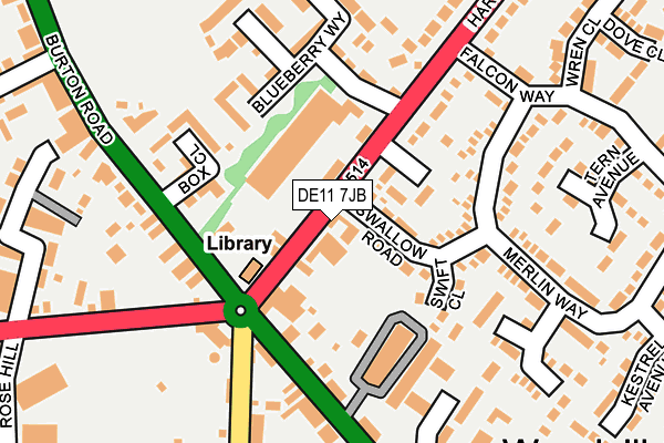 DE11 7JB map - OS OpenMap – Local (Ordnance Survey)