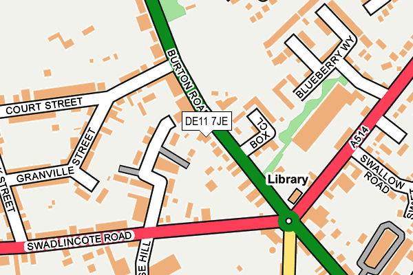 DE11 7JE map - OS OpenMap – Local (Ordnance Survey)