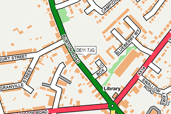 DE11 7JG map - OS OpenMap – Local (Ordnance Survey)