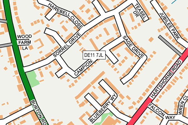 DE11 7JL map - OS OpenMap – Local (Ordnance Survey)