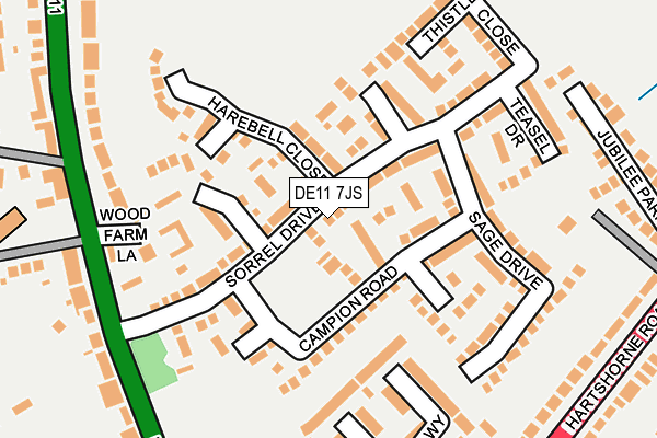 DE11 7JS map - OS OpenMap – Local (Ordnance Survey)