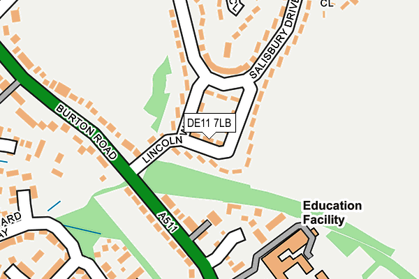 DE11 7LB map - OS OpenMap – Local (Ordnance Survey)