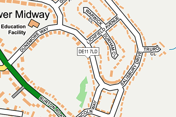 DE11 7LD map - OS OpenMap – Local (Ordnance Survey)