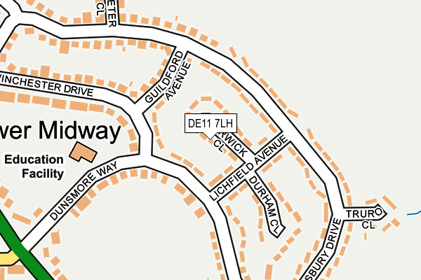 DE11 7LH map - OS OpenMap – Local (Ordnance Survey)