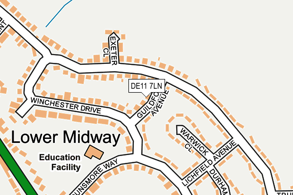 DE11 7LN map - OS OpenMap – Local (Ordnance Survey)
