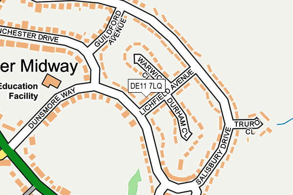 DE11 7LQ map - OS OpenMap – Local (Ordnance Survey)