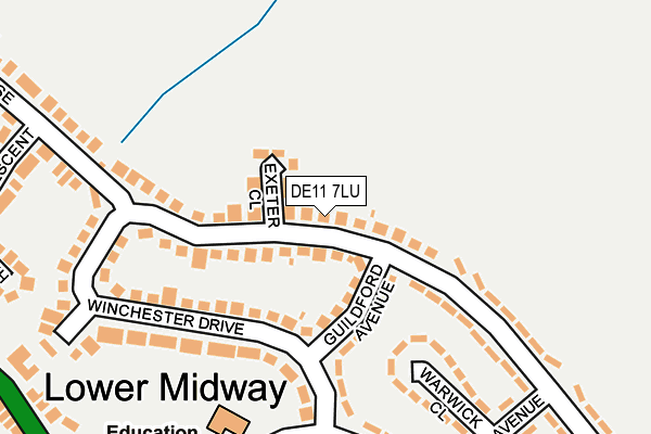 DE11 7LU map - OS OpenMap – Local (Ordnance Survey)