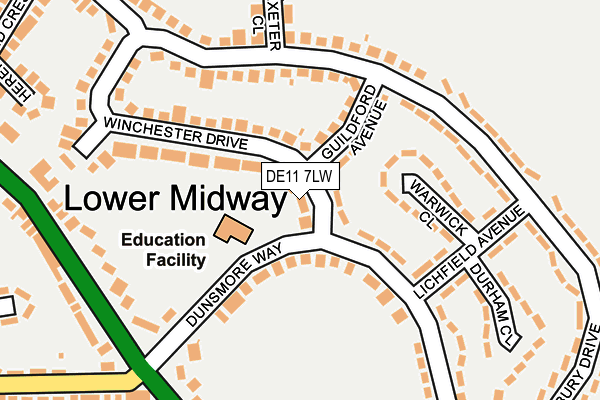 DE11 7LW map - OS OpenMap – Local (Ordnance Survey)